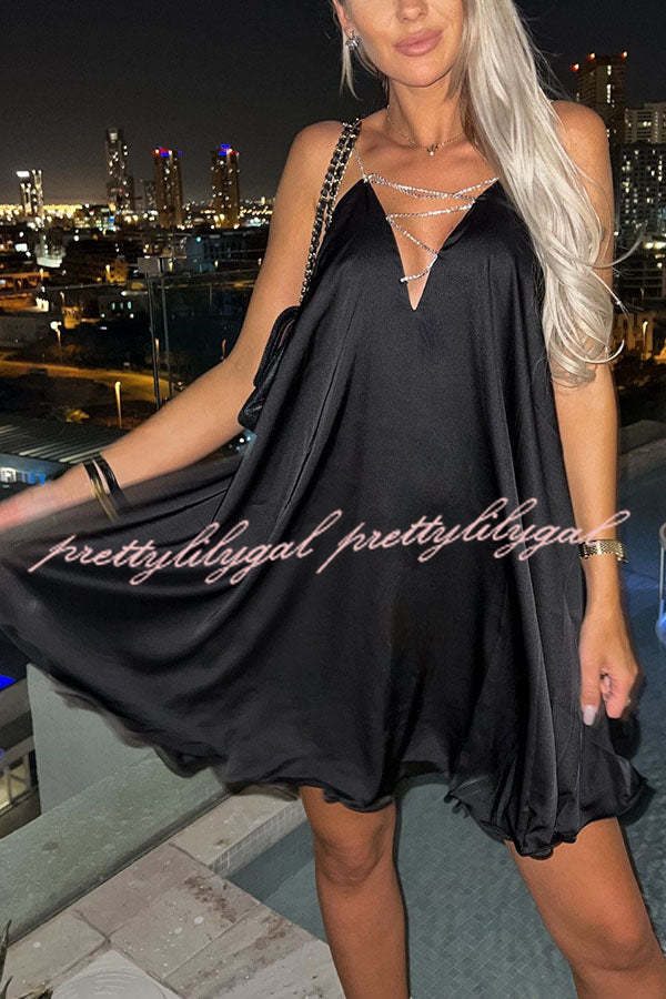 Elegant Shiny Chain Party Mini Dress for Women - Sparkling Nightclub & Evening Gala Outfit