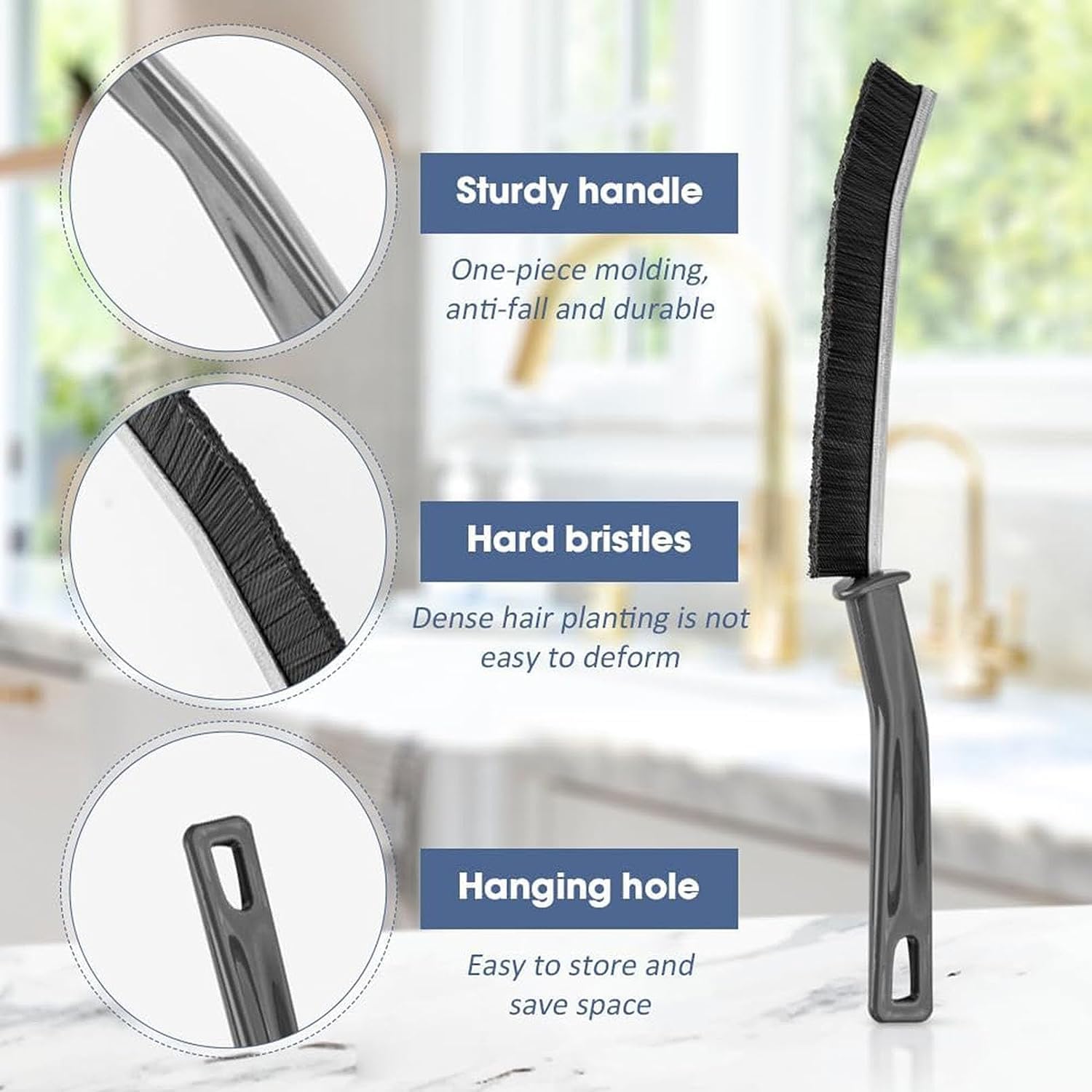VARNIRAJ Multifunctional Gap Cleaning Brush - Handheld Crevice Cleaner for Window Tracks, Shutters, Doors & Kitchen Grooves | Perfect for Home Deep Cleaning & Hard-to-Reach Areas