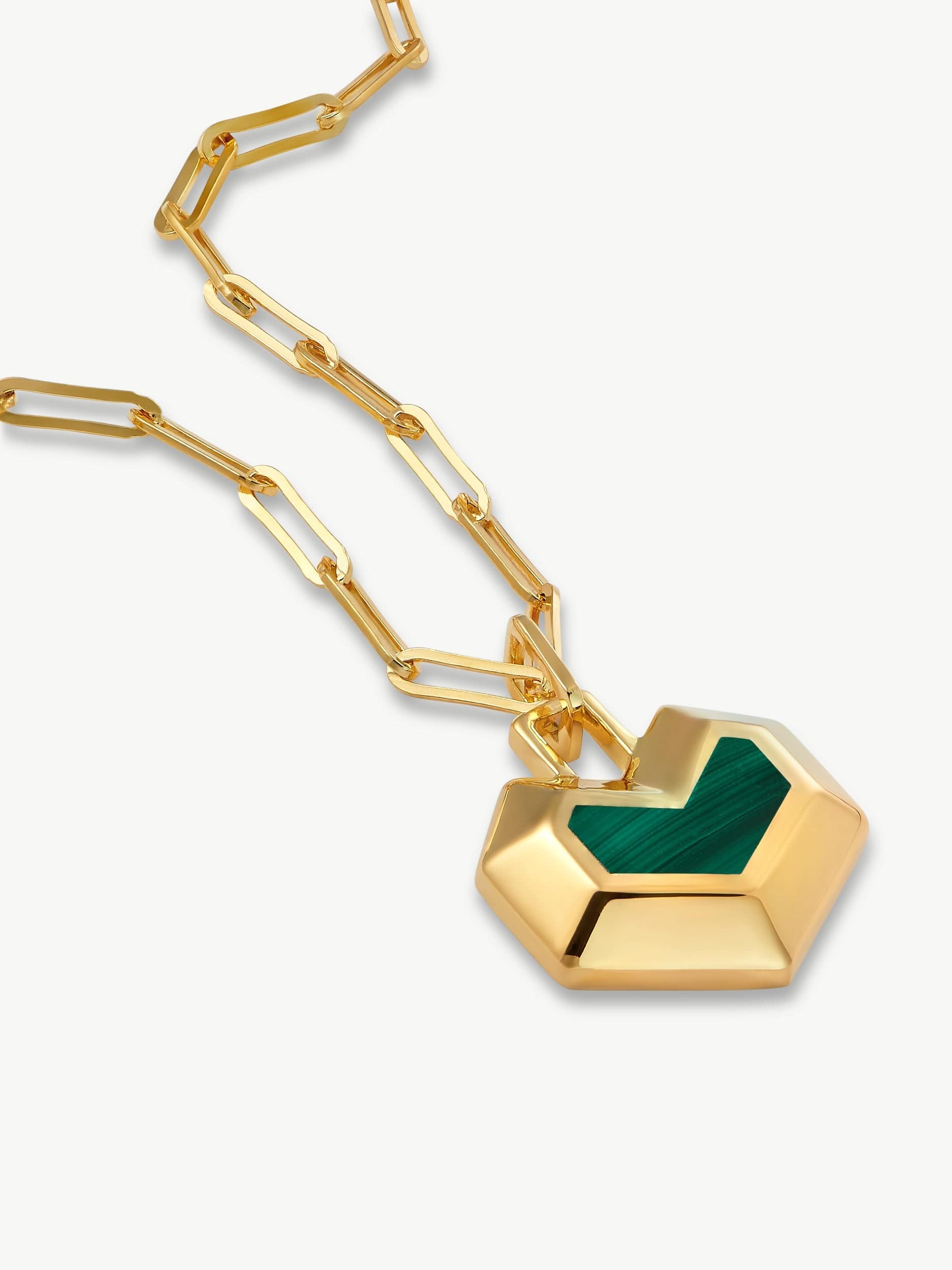 18k Gold Plated Malachite Necklace for Women - Elegant Daryl Pendant Jewelry for Everyday Wear & Special Occasions