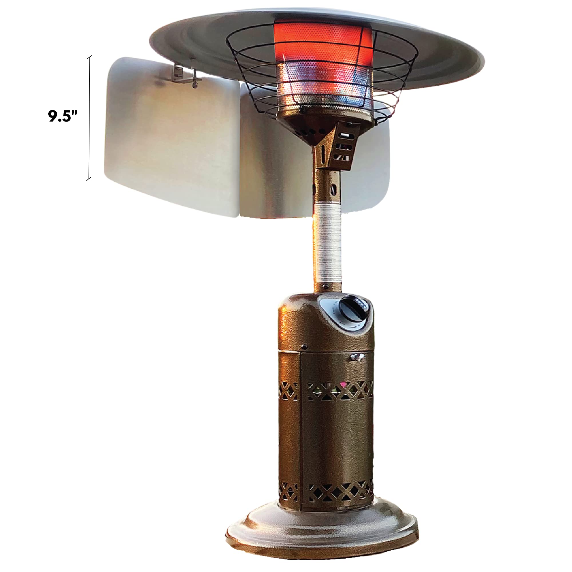 SWEET HEAT Foldable Aluminum Table Top Heat Reflector - Universal Fit for Small Patio Heaters - Lightweight & Portable - Perfect for Outdoor Dining, Camping, and Backyard Gatherings