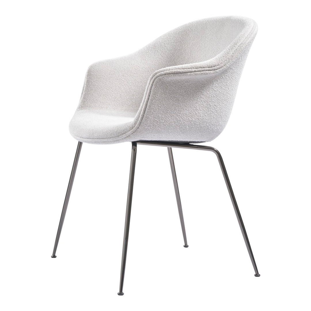 Bat Dining Chair with Conic Base - Fully Upholstered Modern Kitchen Chair for Dining Room, Restaurant & Cafe