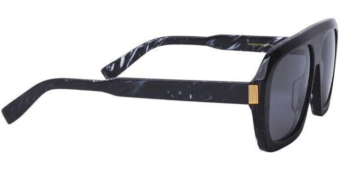 Dunhill DU0022S 003 Black Silver Mirrored Oversized Square Sunglasses for Men - UV Protection, Fashion Accessory for Driving, Beach & Outdoor Activities