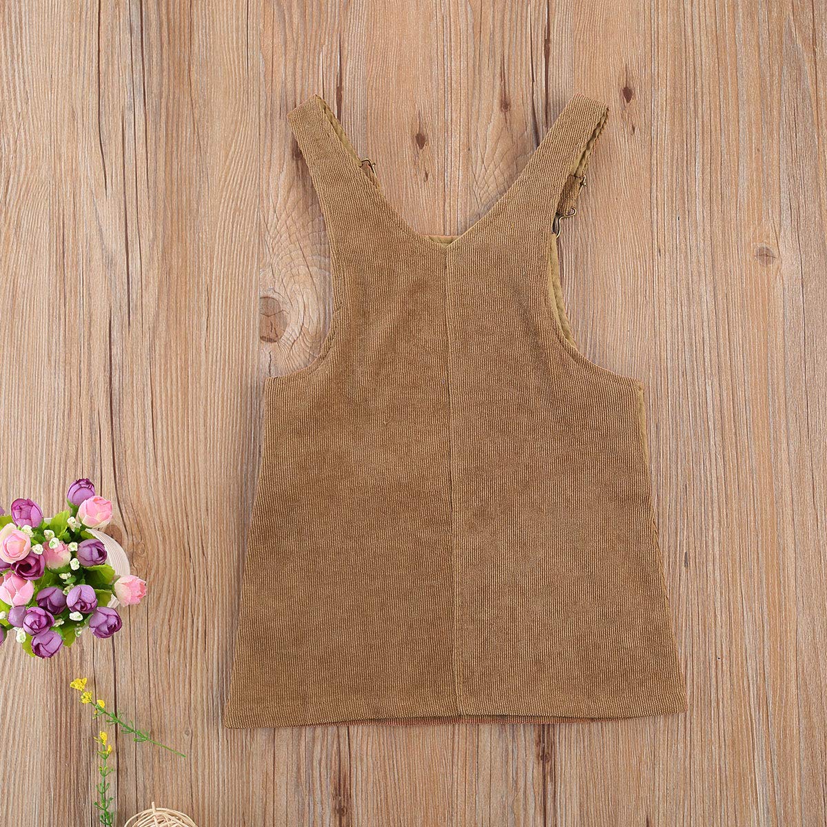 Baby Girls Corduroy Sleeveless Suspender Dress with Pocket - Casual A-Line Overall Skirt for Infants | Perfect for Playdates, Photo Shoots & Everyday Wear