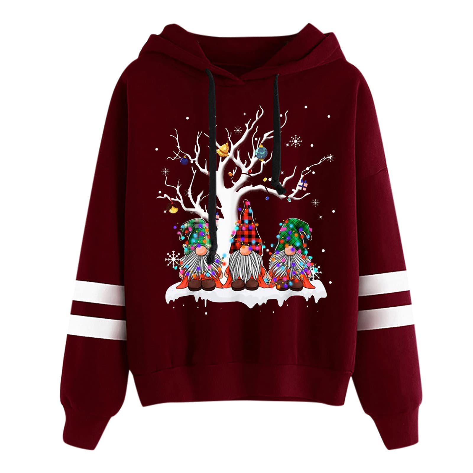 Smooto Women's Christmas Sweater - Cozy Long Sleeve Pullover Crewneck Sweatshirt | Loose Fit Casual Holiday Top | Perfect for Christmas Parties, Family Gatherings & Winter Outfits (Wine Red, Size XL)