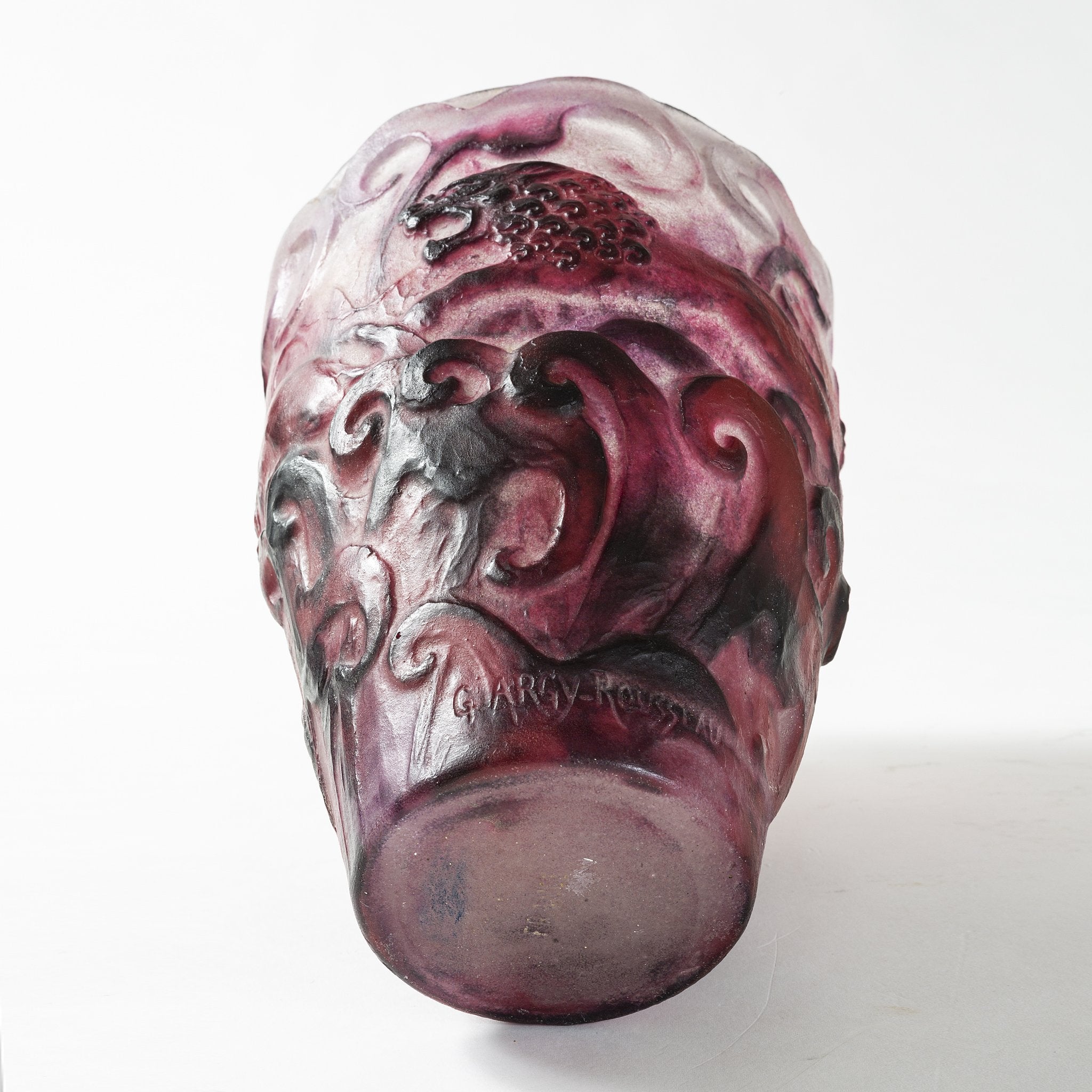 Gabriel Argy Rousseau Pâte de Verre Lions Glass Vase - Handcrafted Art Deco Style Vase for Home Decor, Wedding Centerpiece & Luxury Gift