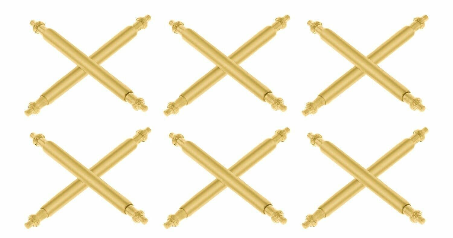 12 Pcs Gold Spring Bar Pins for Rolex GMT Master Watch Band Strap Replacement - Compatible with Watch Repair & DIY Bracelet Adjustment
