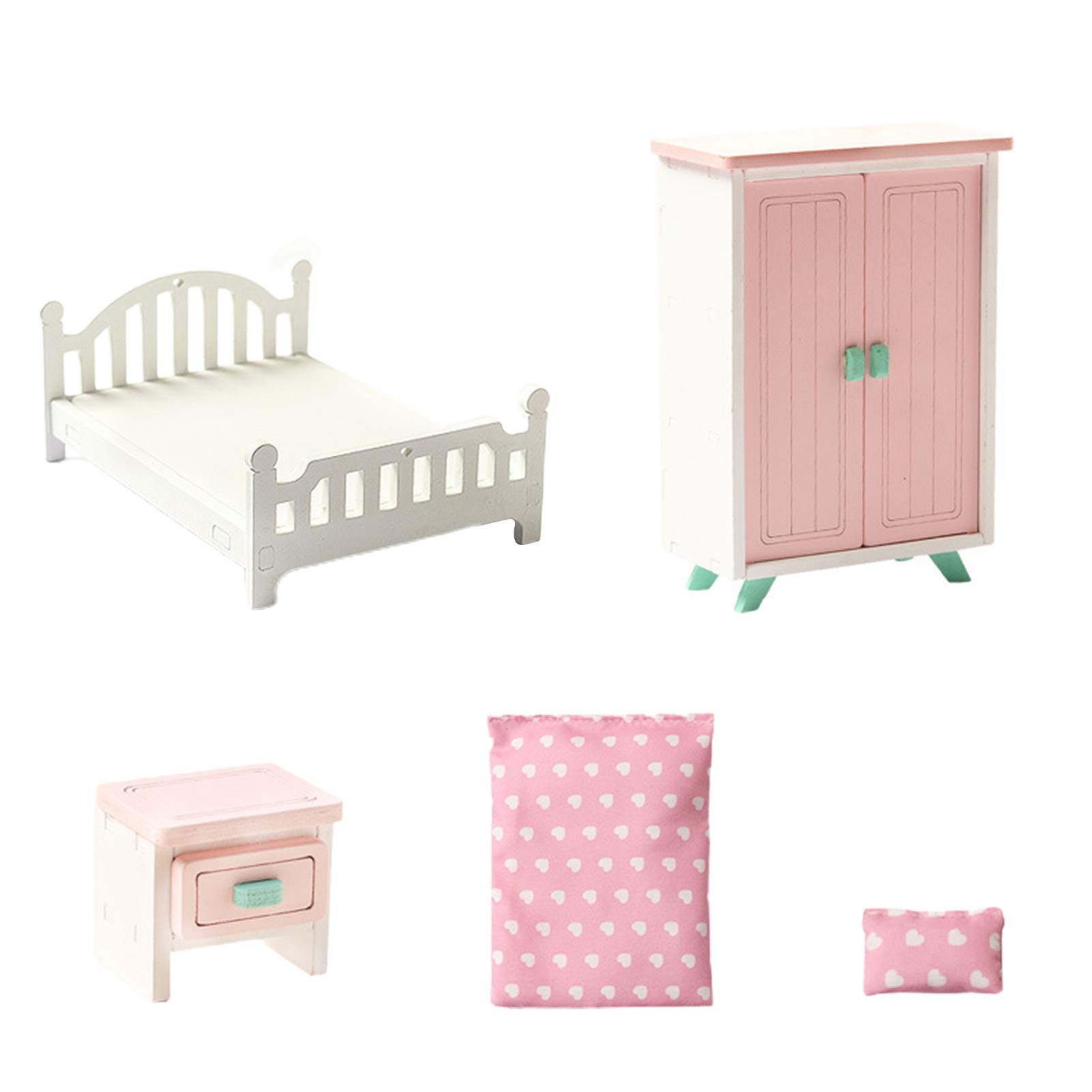 JIDOANCK Miniature Wooden Dollhouse Furniture Set - Smooth Surface Mini Furniture for Dollhouse Decoration, Simulation Scenery Accessories & Photo Props - Perfect for DIY Dollhouse Projects, Model Displays and Creative Photography
