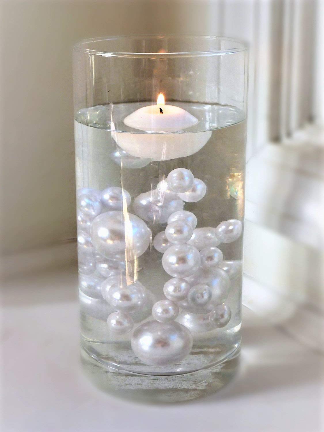 750 Floating White Pearls for Water Decor – Fills 10 Gallons for Stunning Floating Effect – Includes Pre-Measured Floating Gel Bags & Warm White Submersible Fairy Lights – Perfect for Weddings, Centerpieces, Baths, and Pool Parties