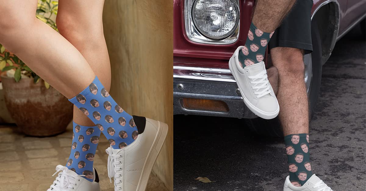 Custom Photo Socks - Personalized Funny Face Socks with Your Picture - Unique Gift for Men & Women - Perfect for Birthdays, Anniversaries & Special Occasions