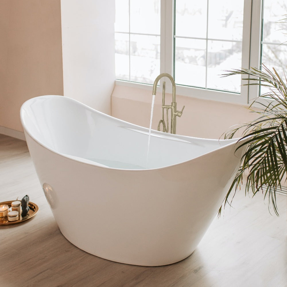 ZLINE Emerald Bay Bathtub Filler with Hand Shower in Champagne Bronze - Luxury Brass Bathtub Faucet with Diverter Valve for Spa-Like Bathing Experience (EMBY BTF CB)