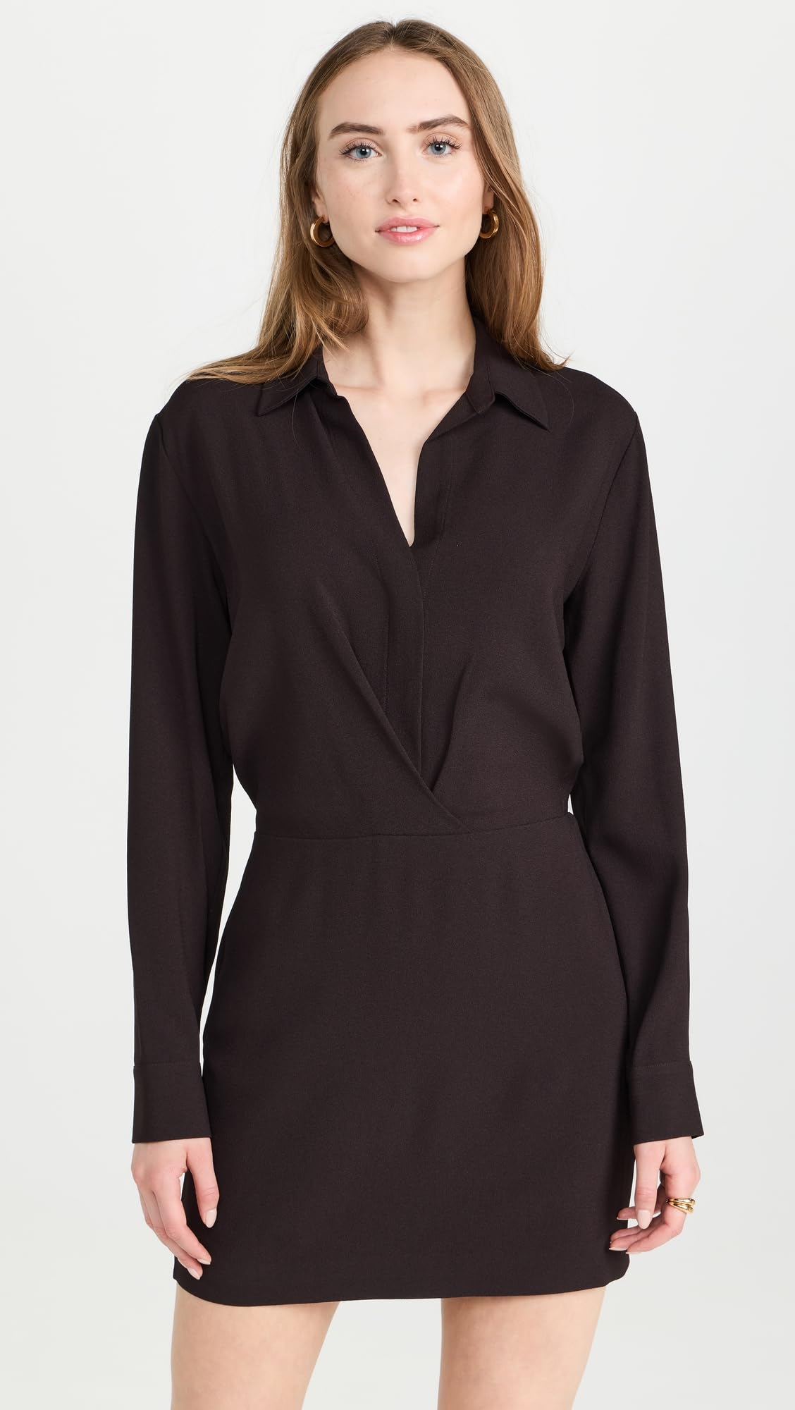 Theory Wrap Mini Shirt Dress for Women - Office & Date Night Outfit