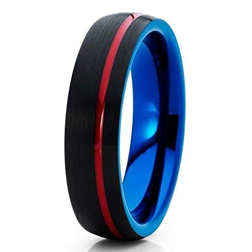 Premium Black & Blue Tungsten Wedding Rings for Men & Women - Durable Comfort Fit Engagement & Anniversary Bands - Perfect for Proposals, Vows, and Special Occasions