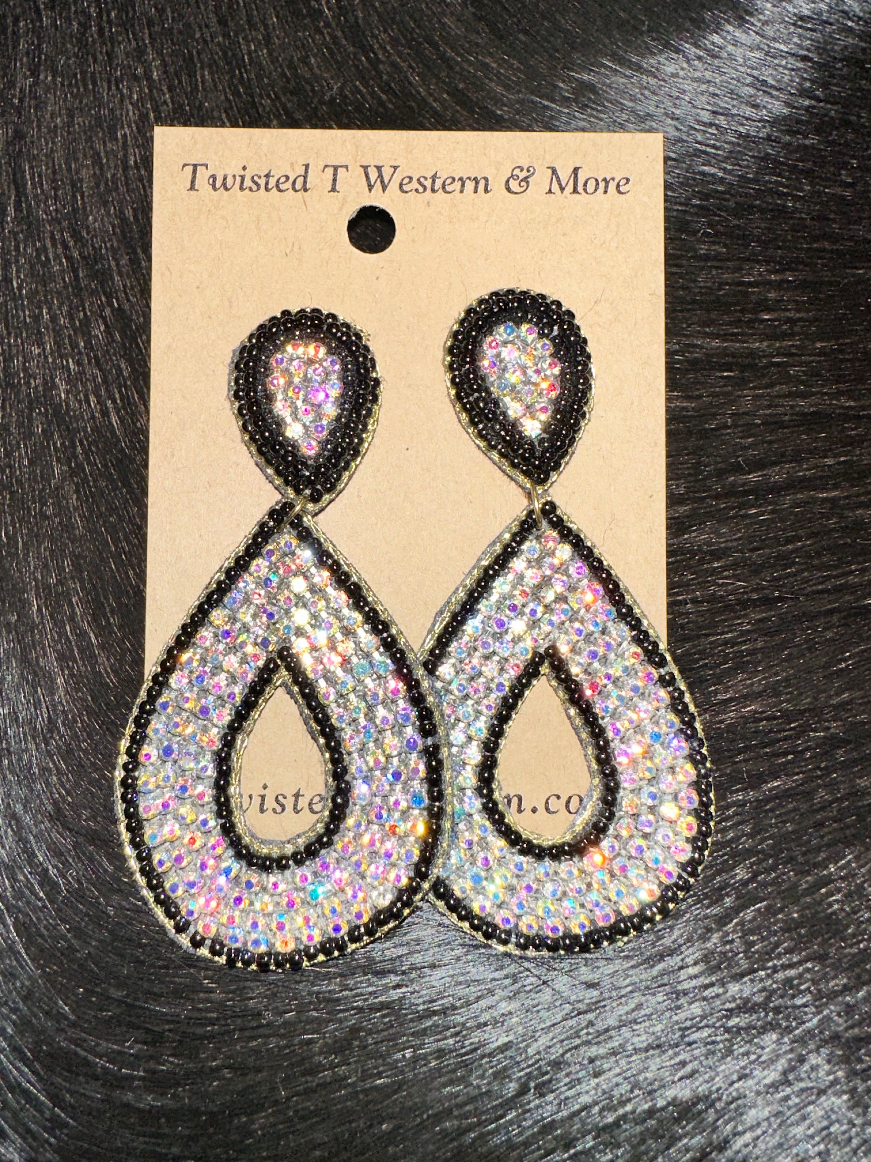 Trudy Black Seed Bead Earrings - Handmade Boho Dangle Earrings for Women - Perfect for Parties, Weddings & Everyday Wear