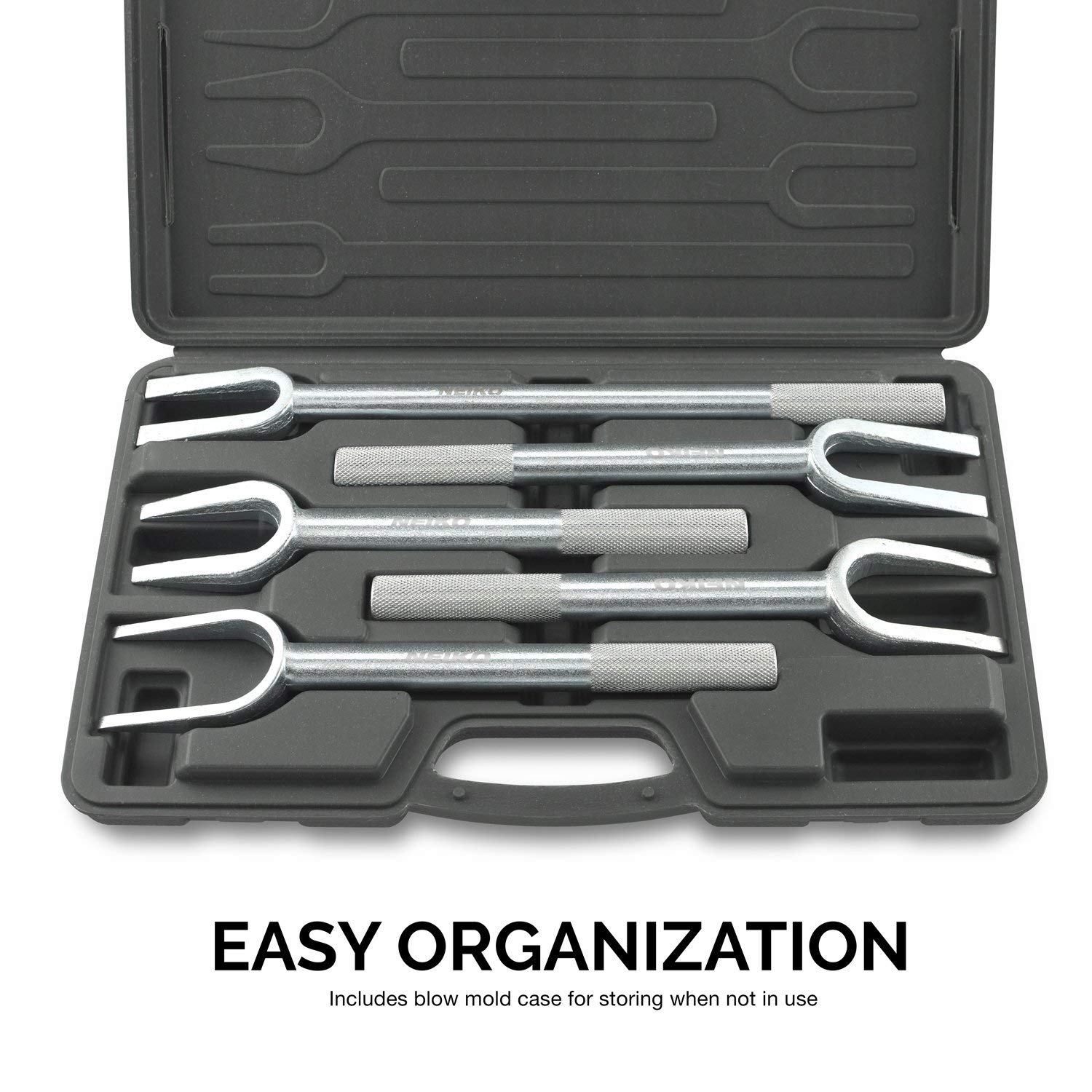 Neiko 20687A 5-Piece Ball Joint Separator & Tie Rod End Remover Fork Set - Heavy Duty Automotive Repair Tool for Suspension Work, Wheel Alignment, and DIY Car Maintenance
