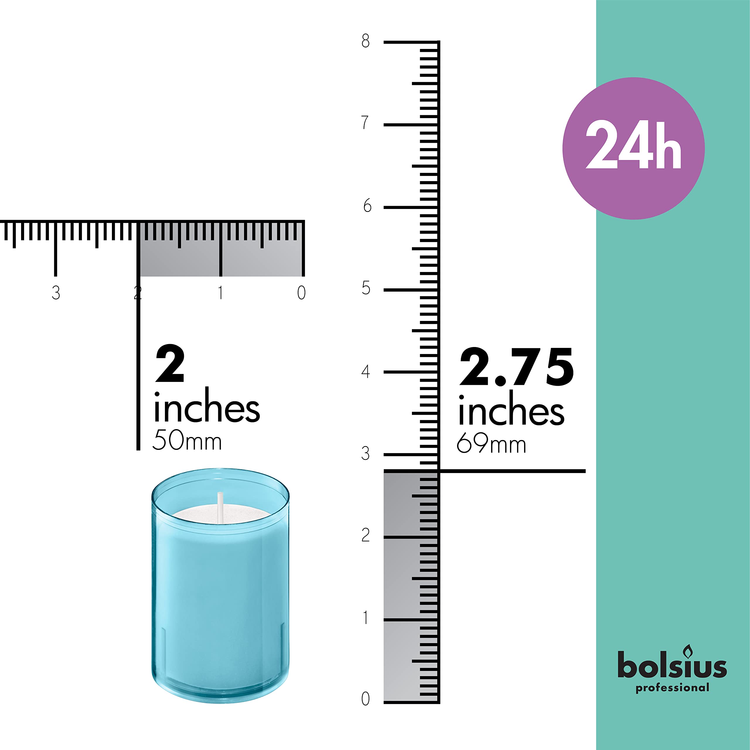 BOLSIUS 24-Hour Votive Candles - 20 Pack Blue Unscented Candles in Unbreakable Plastic Cups | Premium European Quality, Smokeless & Relightable | Perfect for Weddings, Parties, Home Decor & Religious Ceremonies