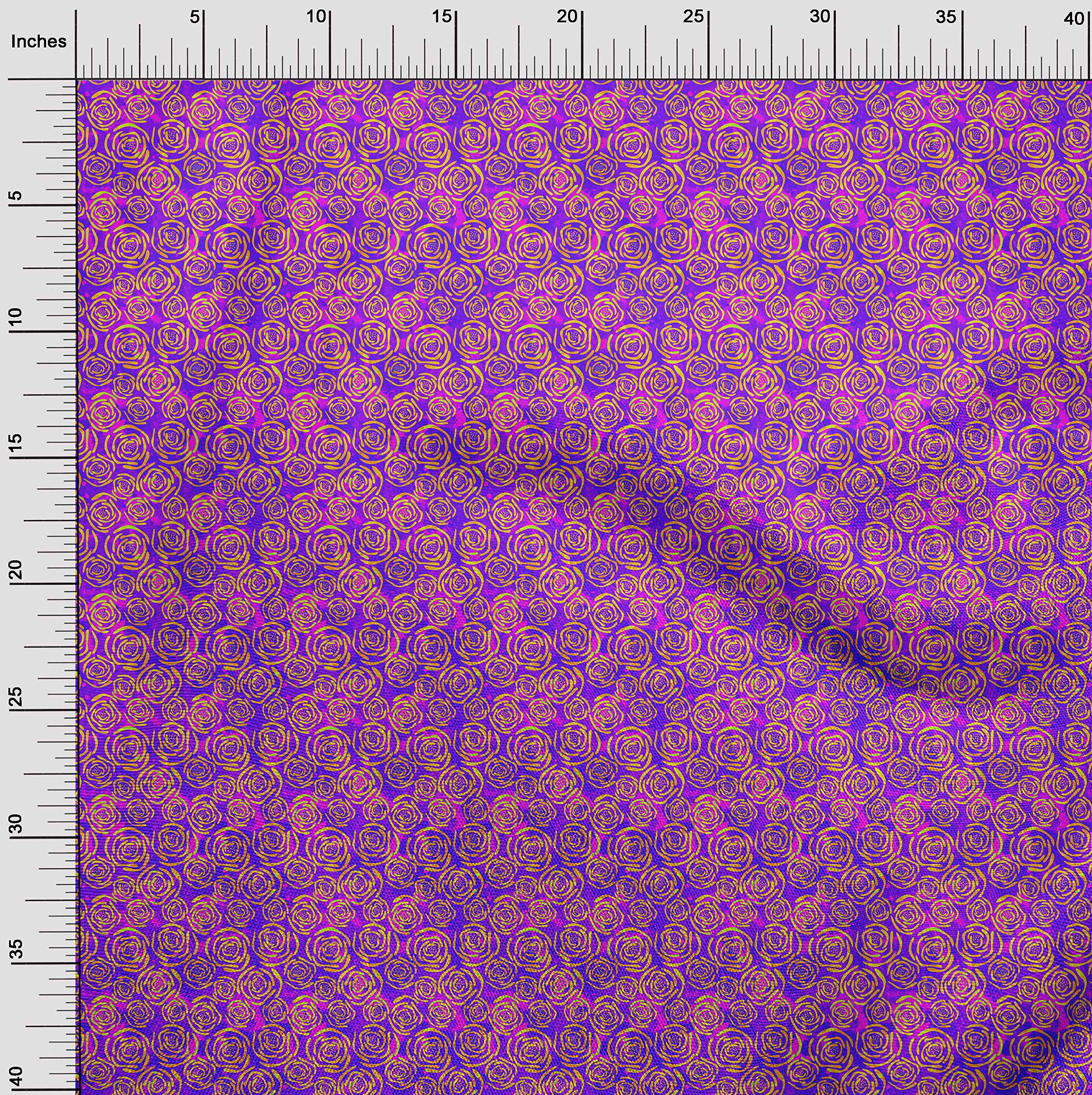 oneOone Cotton Cambric Fuschia Pink Batik Print Fabric by The Yard - 42 Inch Wide Dress Material for Summer Dresses, Skirts & DIY Crafts