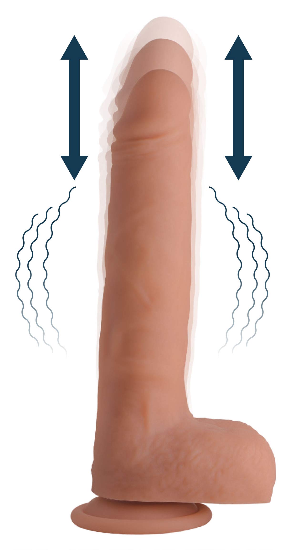 Big Shot 9 Inch Vibrating & Thrusting Remote Control Silicone Dildo - Powerful G-Spot Stimulator for Couples Play & Solo Pleasure - Waterproof & Rechargeable Adult Toy for Bedroom Fun