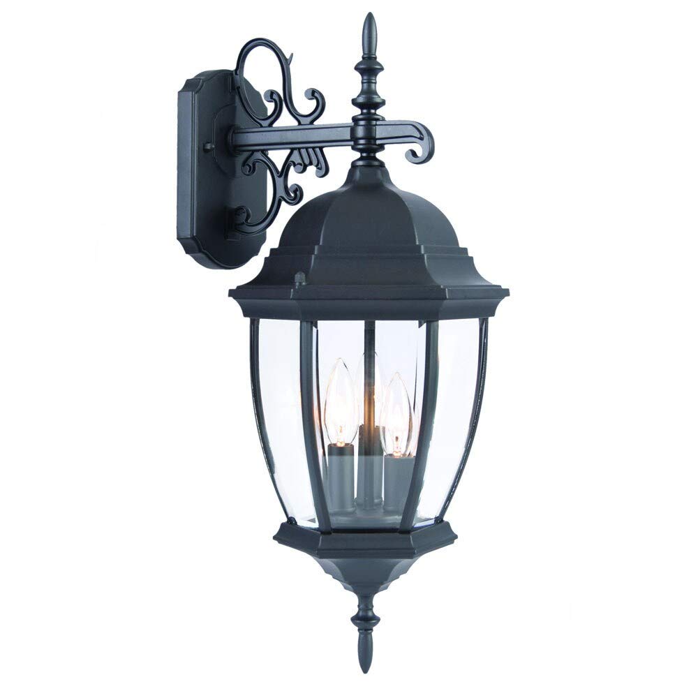 Acclaim 5012BK Black Outdoor Wall Sconce - 3-Light Exterior Wall Mount Fixture for Porch, Patio & Garage Lighting