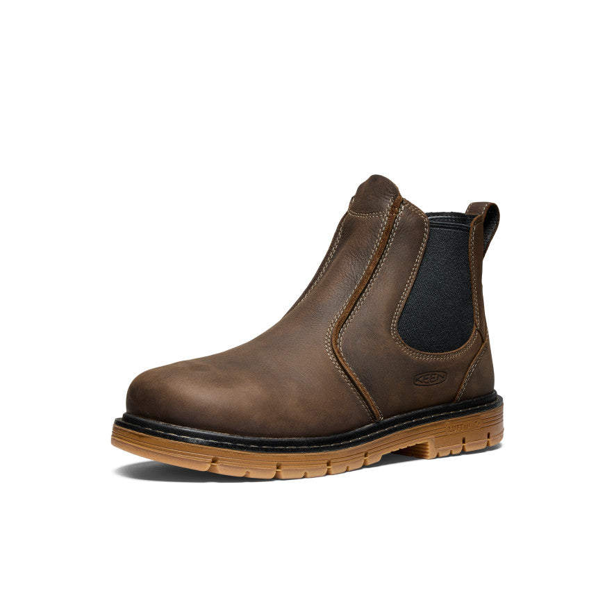 Men's San Jose Chelsea 90° Heel Boot with Aluminum Toe - Cascade Brown/Gum | Slip-Resistant Work Boots for Construction & Outdoor Activities