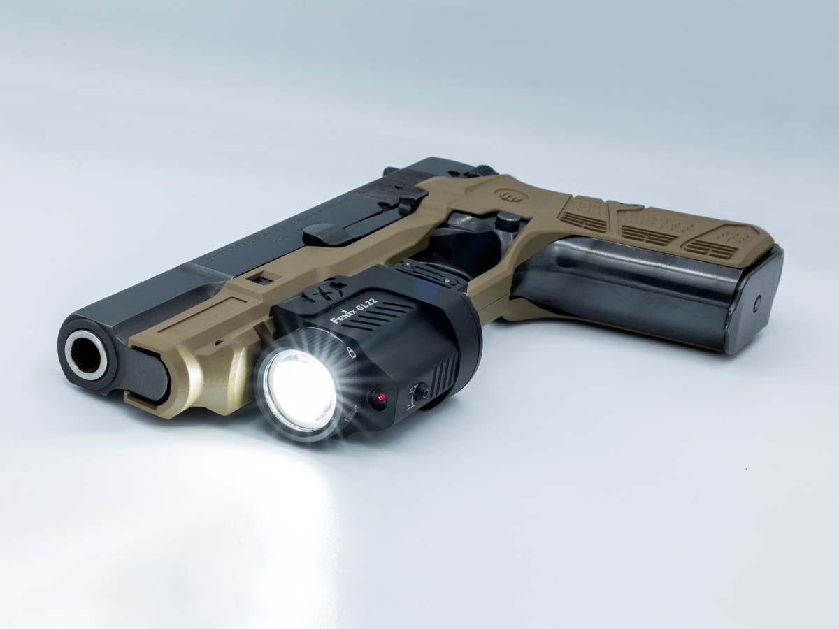 Fenix GL22 Tactical Flashlight with Red Laser Sight - Compact Weapon Light for Pistols, Rifles & Hunting - Perfect for Home Defense, Law Enforcement & Outdoor Adventures