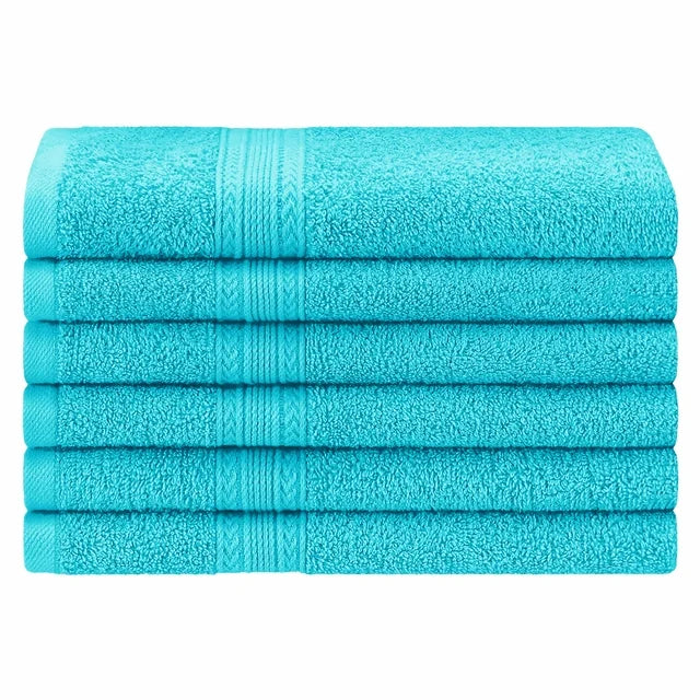 Premium 6-Piece Eco-Friendly Cotton Hand Towel Set - Soft, Absorbent & Sustainable Bath Towels for Kitchen, Bathroom & Gym - Ideal for Home, Spa & Travel Use
