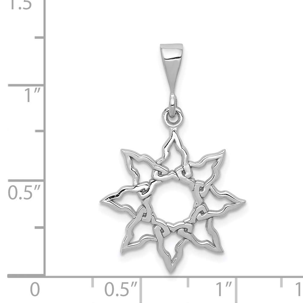 14K White Gold Solid Sun Charm Pendant Necklace for Women - Elegant Solar Jewelry for Everyday Wear, Gifts & Special Occasions