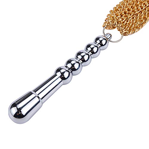 Premium Metal BDSM Whip with Anal Plugs - Gold Bondage Toy for Couples, Spanking & Sensual Play - Perfect for BDSM Training, Roleplay & Adult Intimacy