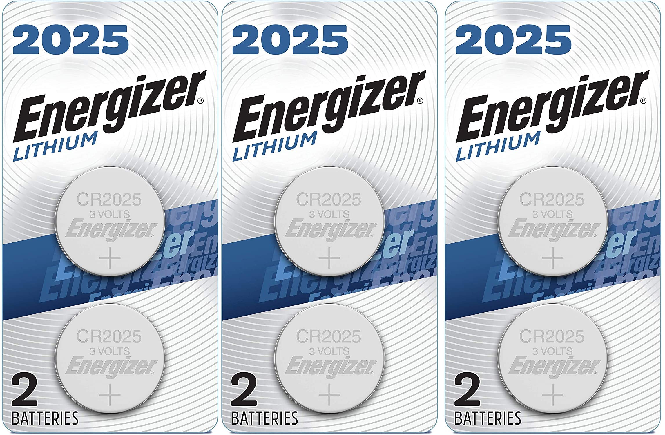 Energizer CR2025 3V Lithium Coin Cell Batteries (6-Pack) - Long-Lasting Power for Watches, Calculators, Key Fobs & Medical Devices