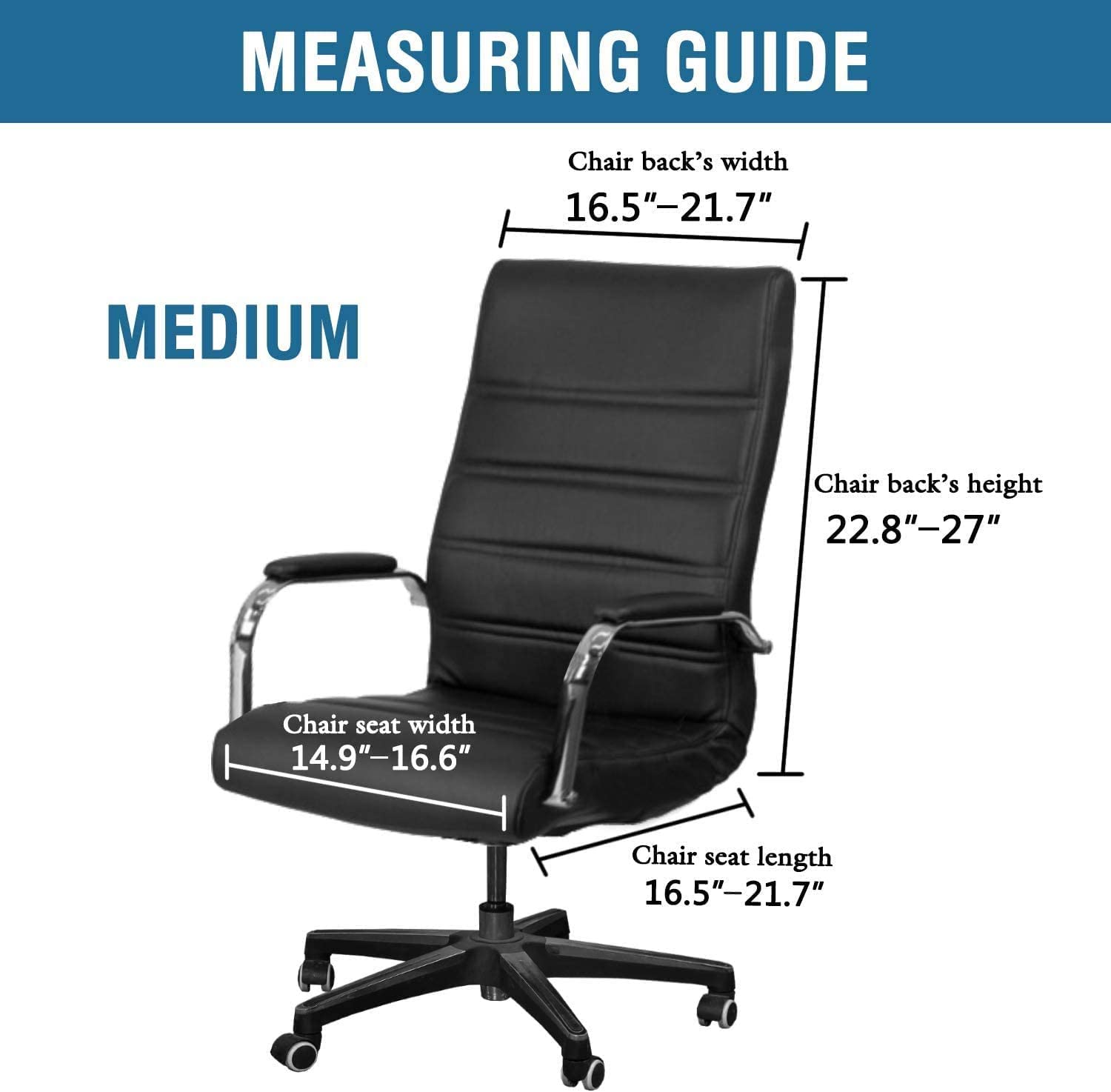 YYHSND Stretch Office Chair Cover - Universal Computer Chair Slipcover - High Back Contemporary Design - Thick Checked Jacquard Fabric with 2 Arm Covers (Sand, Medium) - Perfect for Home Office, Gaming Chair, and Workspace Decor