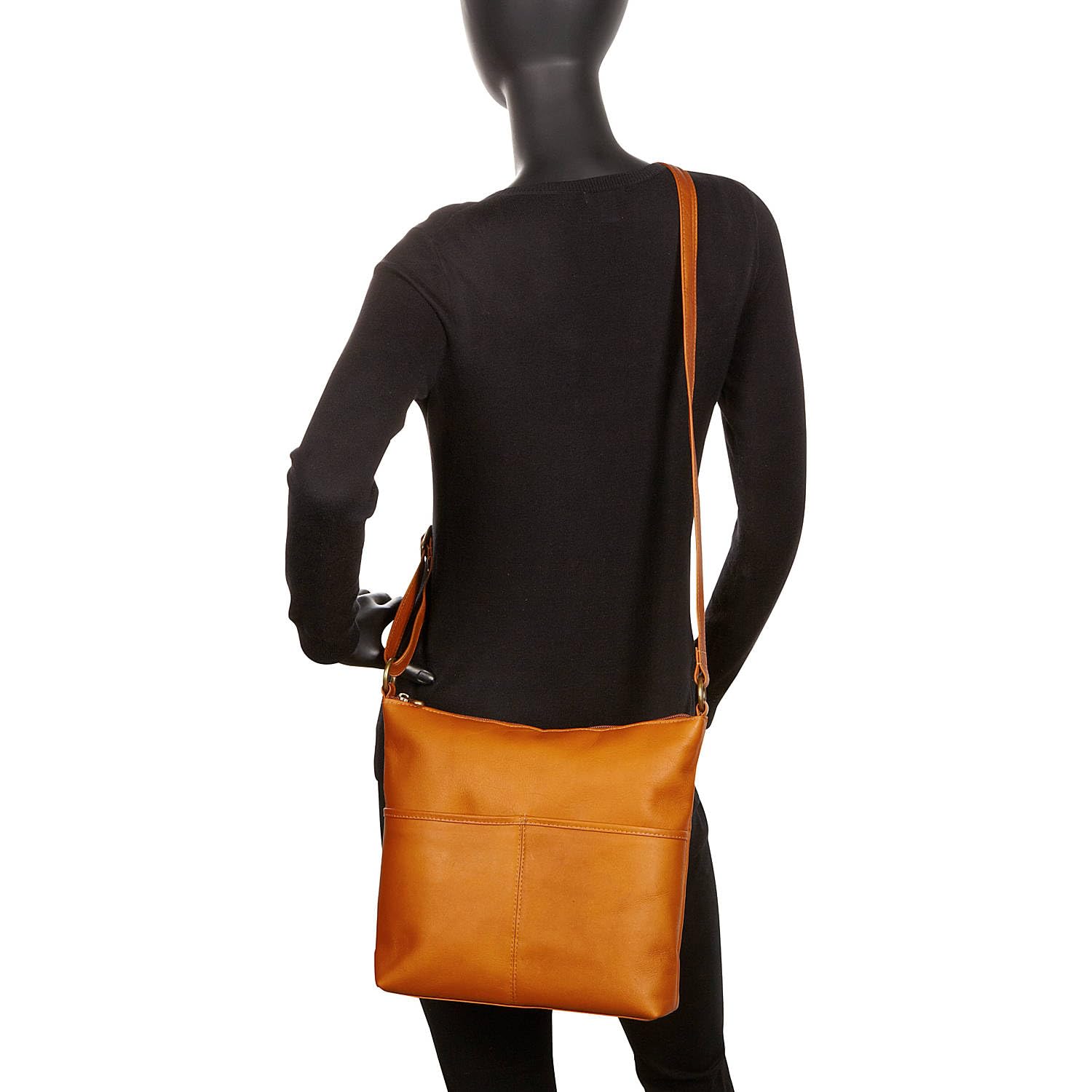 Premium Full-Grain Colombian Leather Crossbody Bag for Women - Adjustable Strap, Top-Zip Closure & Phone Pocket - Perfect for Work, Travel & Everyday Use