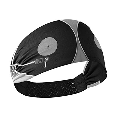Stretchy Breathable Women's Headbands for Yoga, Workout & Sports - Sweat Wicking Head Wraps, Hair Bands & Head Scarfs - Vinyl Record Turntable Player Accessory - Perfect for Gym, Running & Fitness Activities