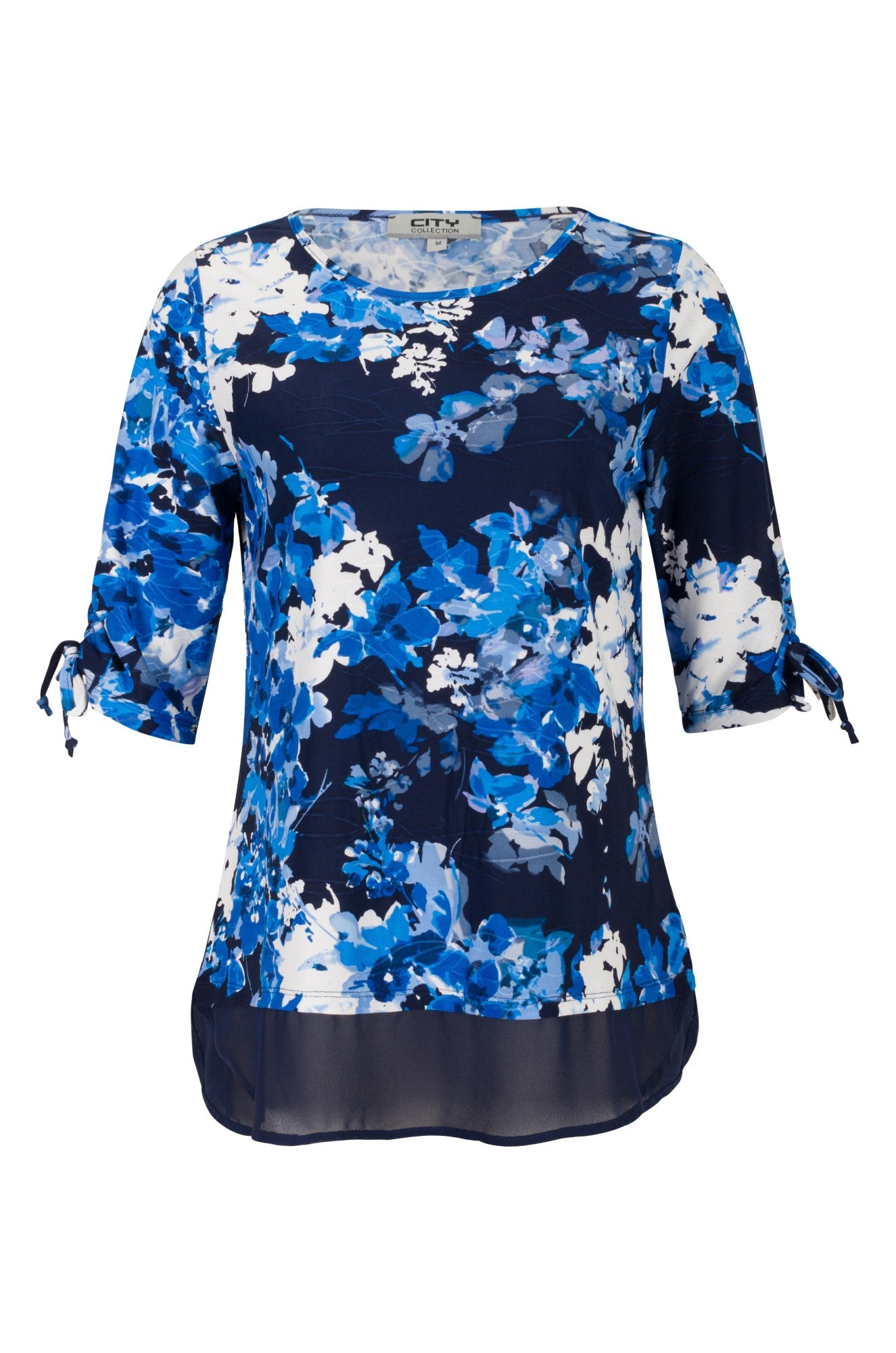 Printed Slinky Tunic Dress - BLUES GARDEN Style 7411A1 | Flowy Women's Fashion Top for Casual Wear, Beach Cover Up & Summer Outfits