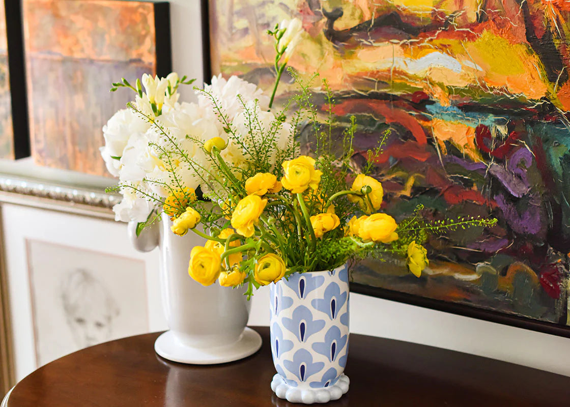 Elegant Iris Blue Medium Cylinder Vase - Perfect for Home Decor, Wedding Centerpieces & Floral Arrangements
