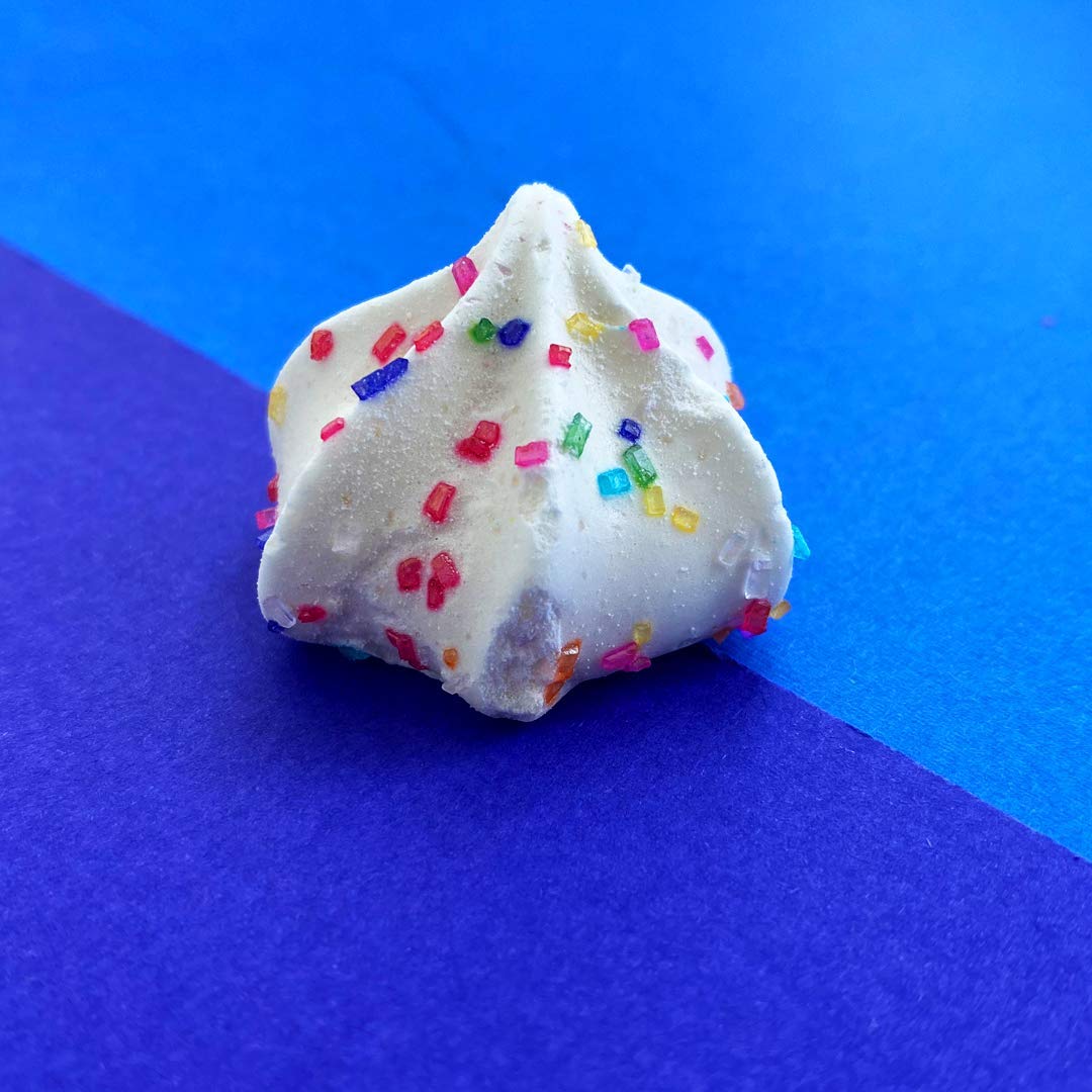 Krunchy Melts Original Meringue Cookies - Birthday Cake Flavor | Low Calorie (90 Cal/Serving), Fat Free, Gluten Free & Dairy Free Snacks (4 Oz) | Perfect for Parties, Gifts & Healthy Dessert Cravings