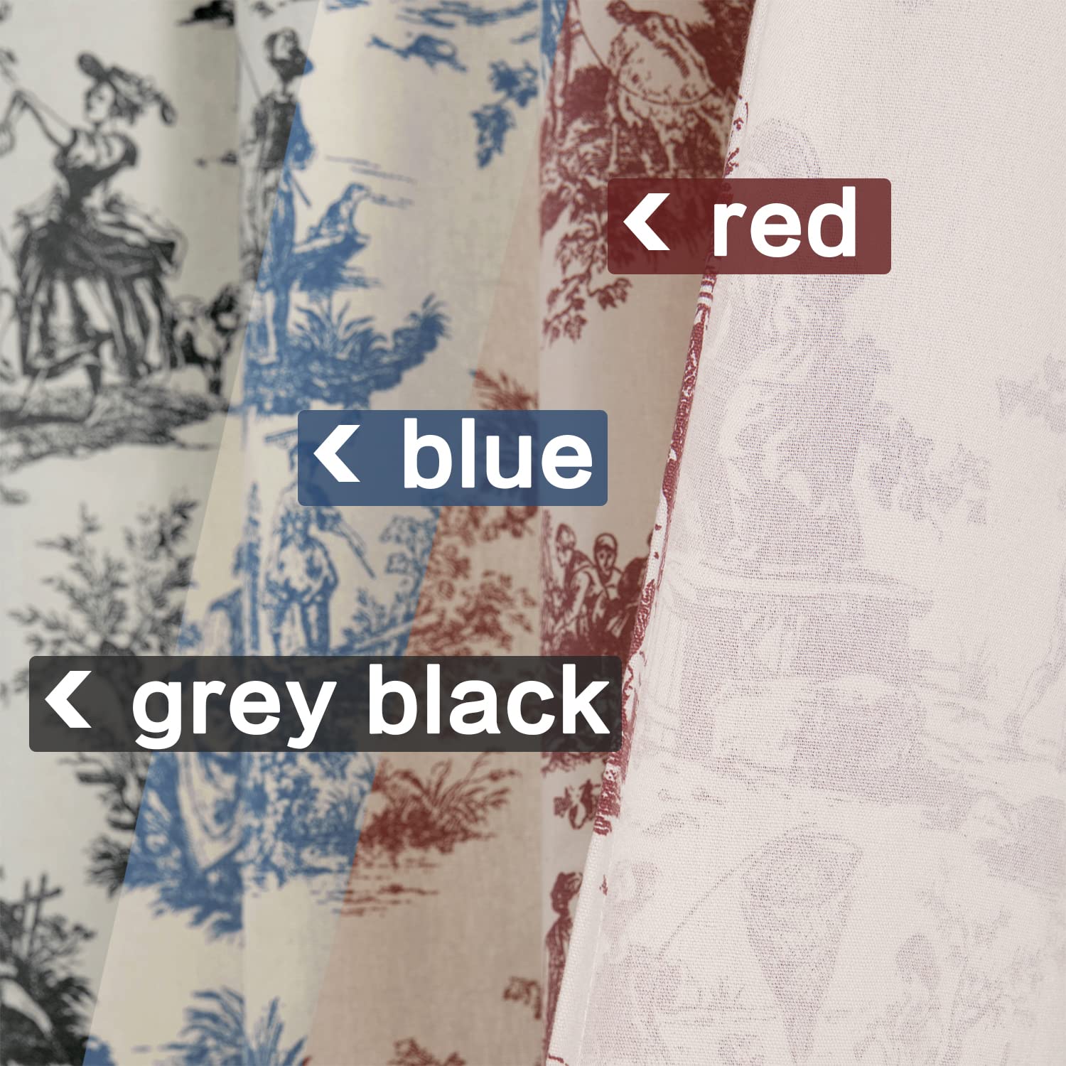 Blackout Curtains 84 Inches Long - Modern Farmhouse Toile Print Semi Blackout Drapes for Living Room & Bedroom, Cream White Cotton Fabric Window Treatments (Set of 2 Panels) - Perfect for Light Control, Privacy & Home Decor