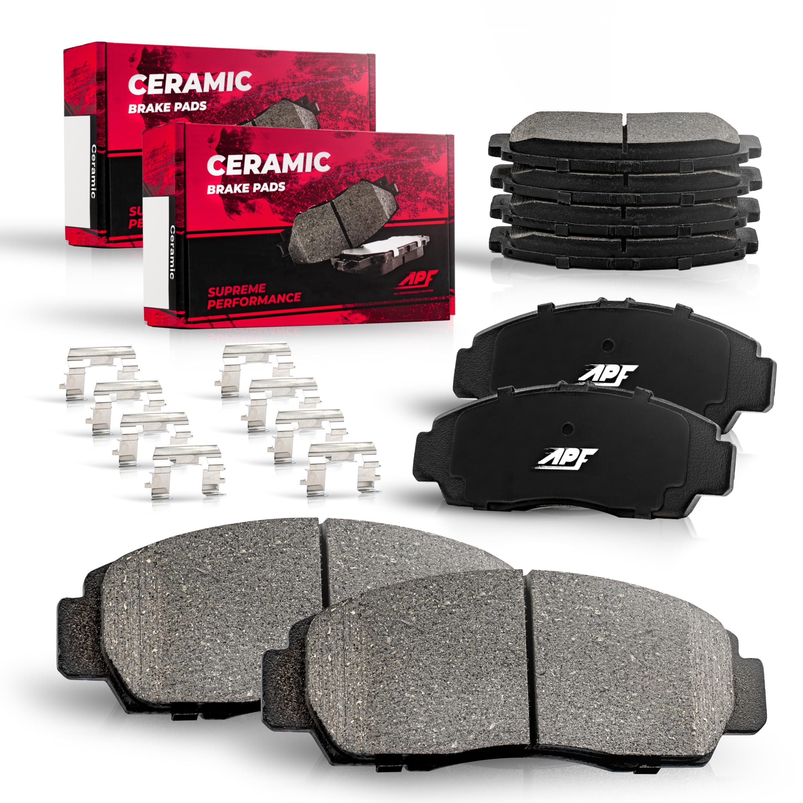 Ceramic Carbon Fiber Brake Pads for 2008-2014 GMC Yukon - Front & Rear Set | OEM Fit | Low Noise & Dust Free | 10 Year Warranty | 8 Pads Included | Perfect for Daily Driving & Off-Road Adventures