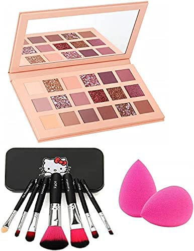 RETRIX Nude Eyeshadow Palette 18 Shades - Makeup Brush & Beauty Blender Set for Professional Looks