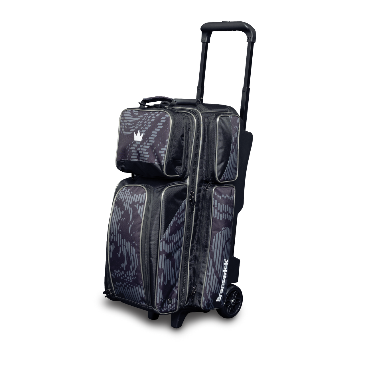 Brunswick Punisher Triple Roller Bowling Bag - Grey | Durable & Spacious for League Play & Tournaments | Perfect for Bowling Enthusiasts & Pros