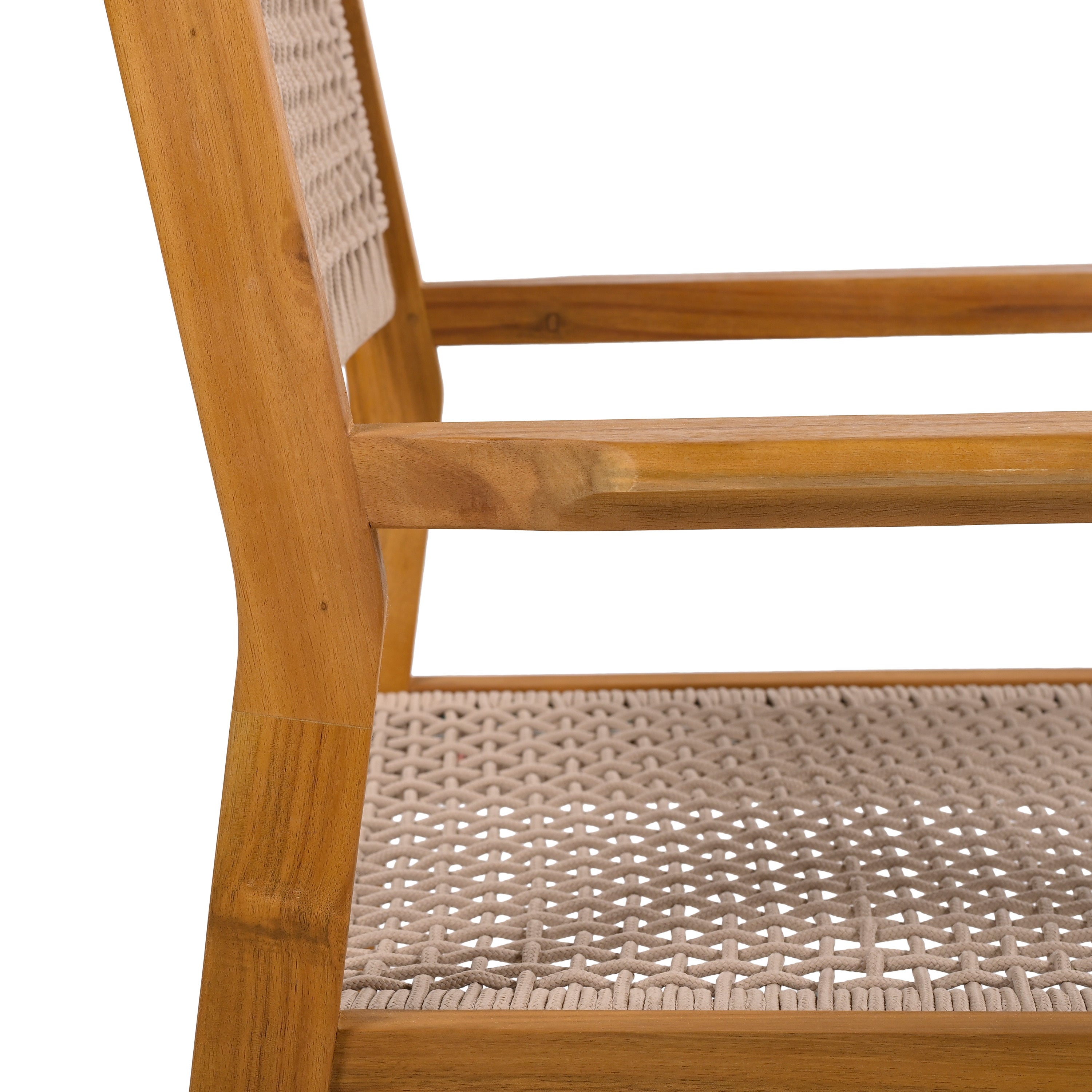 Braided Dining Chair Light Brown - Woven Rattan Seat, Sturdy Wood Frame - Perfect for Kitchen, Dining Room, Patio & Boho Home Decor