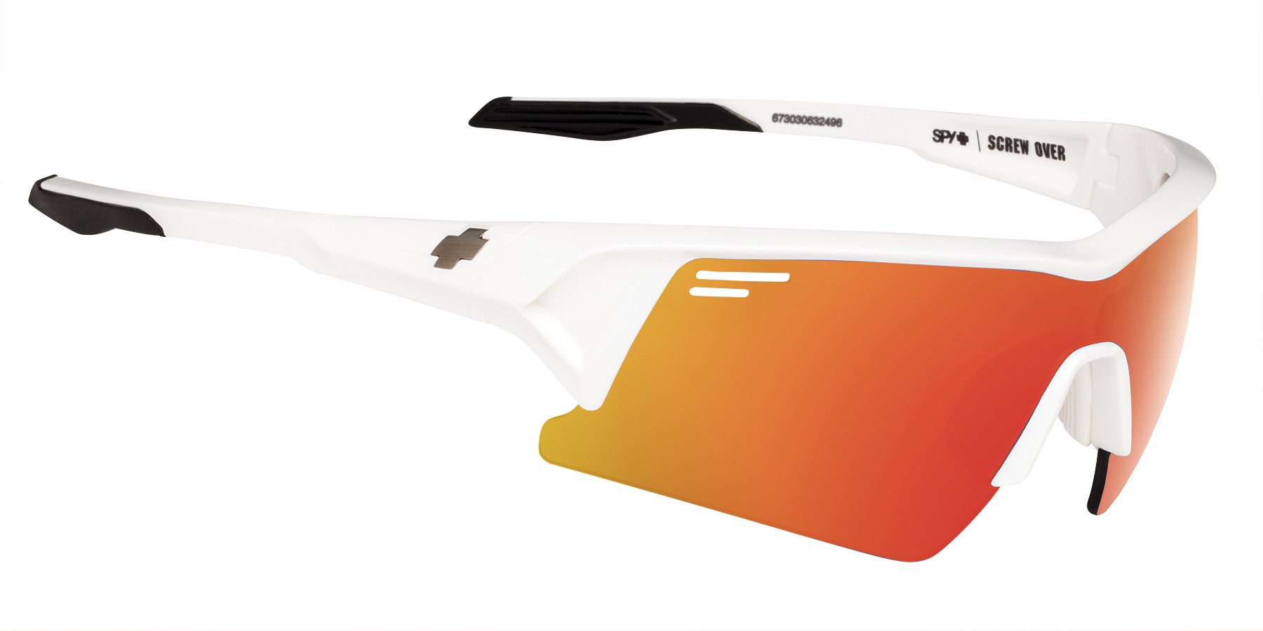 Spy Optics Screw Over White Wrap Sunglasses - Polarized UV Protection for Cycling, Running & Outdoor Sports
