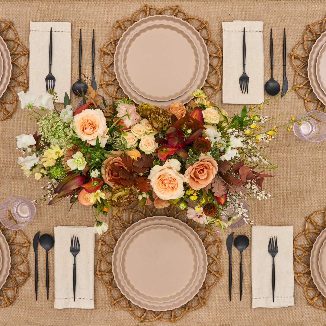 Simply Eco-Friendly Dinner Plates Set of 8 - Sand Color | Sustainable Bamboo Fiber Plates for Parties, Picnics & Everyday Use