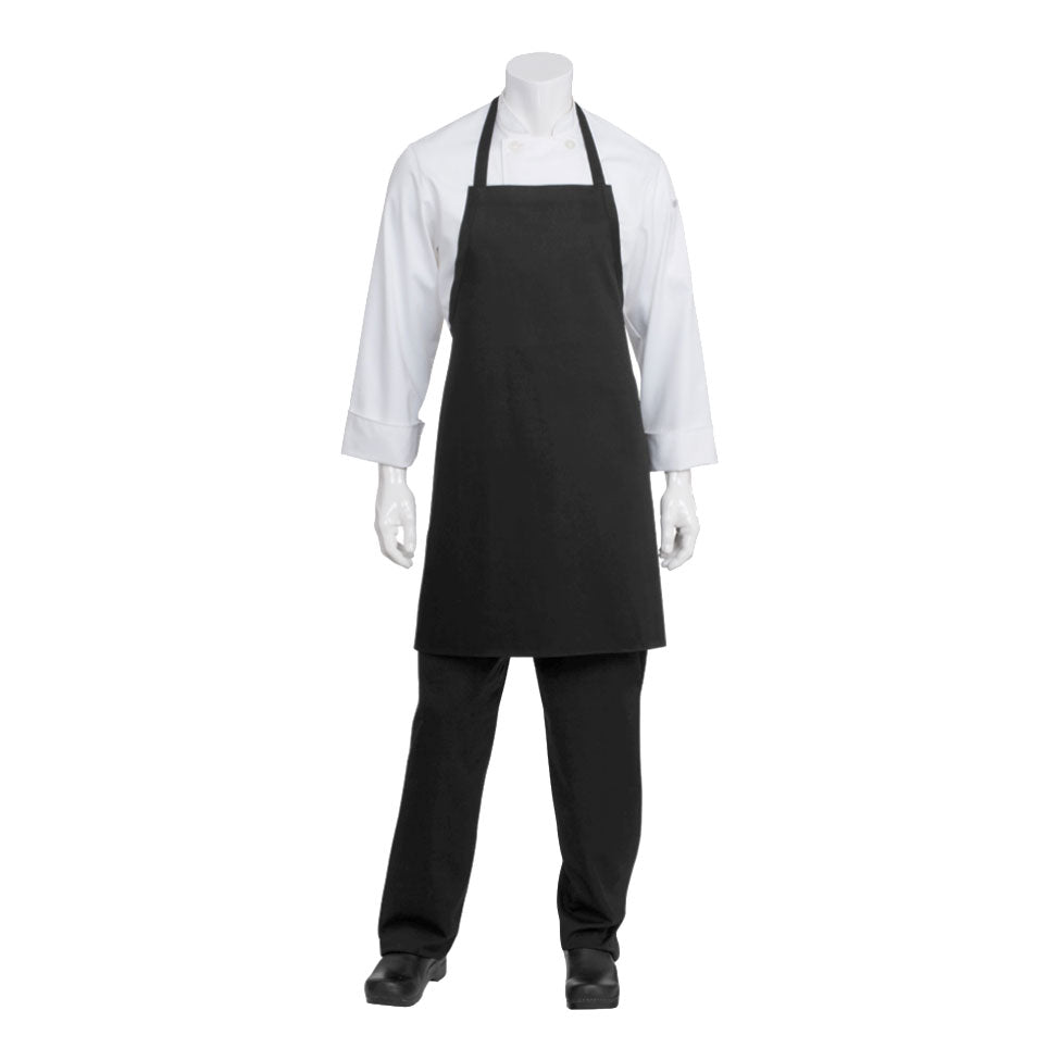 Chef Works APKBL No Pockets Bib Apron - Black - Premium Kitchen Apron for Cooking, Baking & Grilling - Ideal for Chefs, Home Cooks & BBQ Enthusiasts