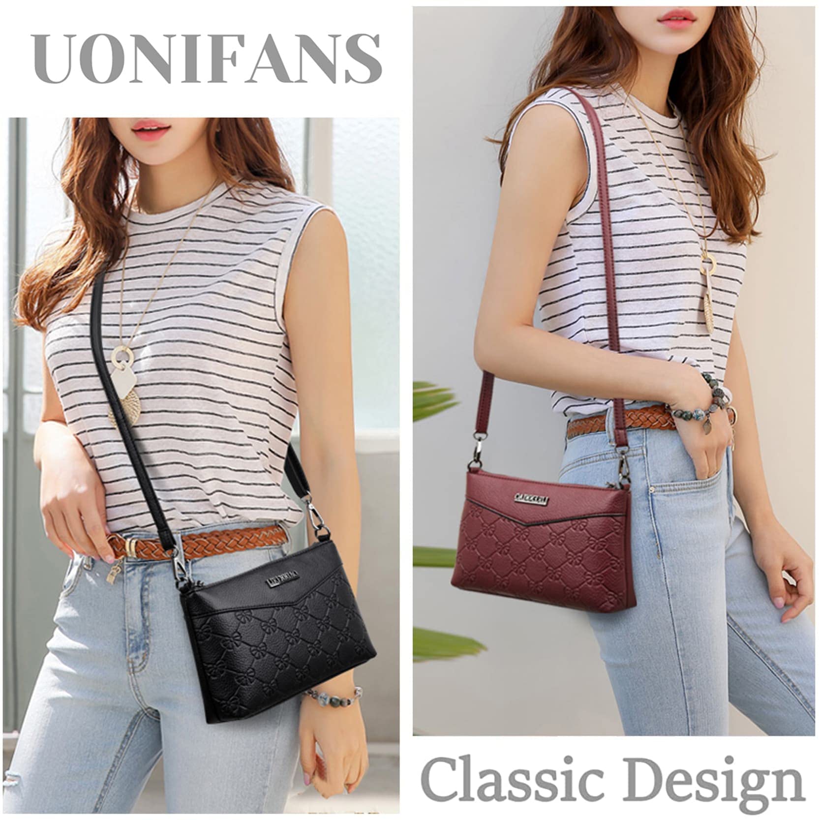 Women's Small Crossbody Purse - PU Leather Shoulder Bag with Wristlet Strap, Slim Wallet Clutch & Envelope Handbag for Everyday Use, Travel & Shopping