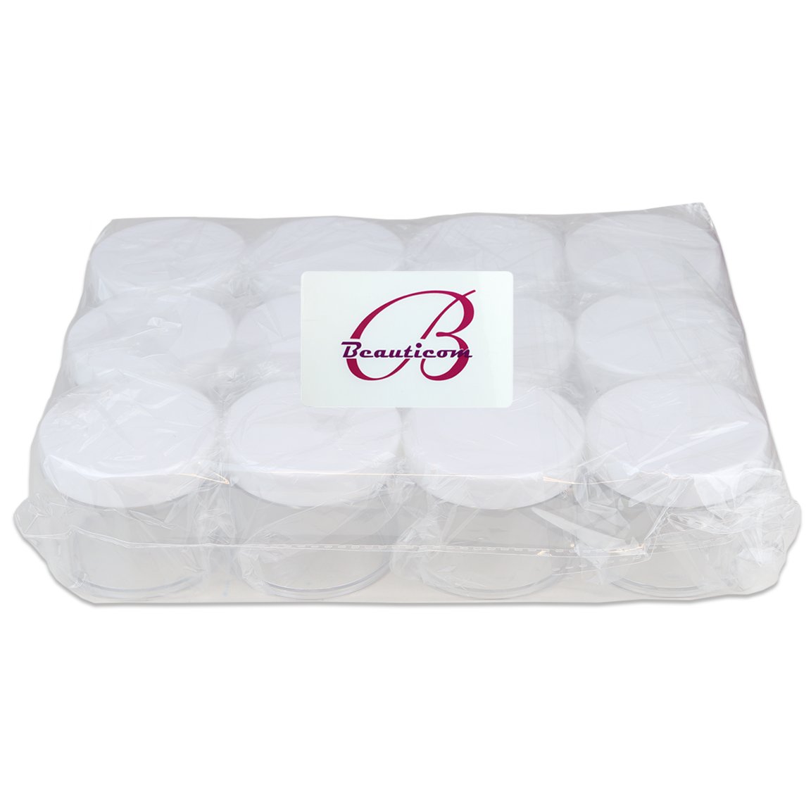 Beauticom 60 Grams (2 Oz) Clear Leak-Proof Plastic Jars with White Lids - Travel-Friendly Cosmetic Containers for Makeup, Lotion, Creams, Oils & Salves (Pack of 384) - Perfect for Home, Salon & DIY Beauty Products Storage