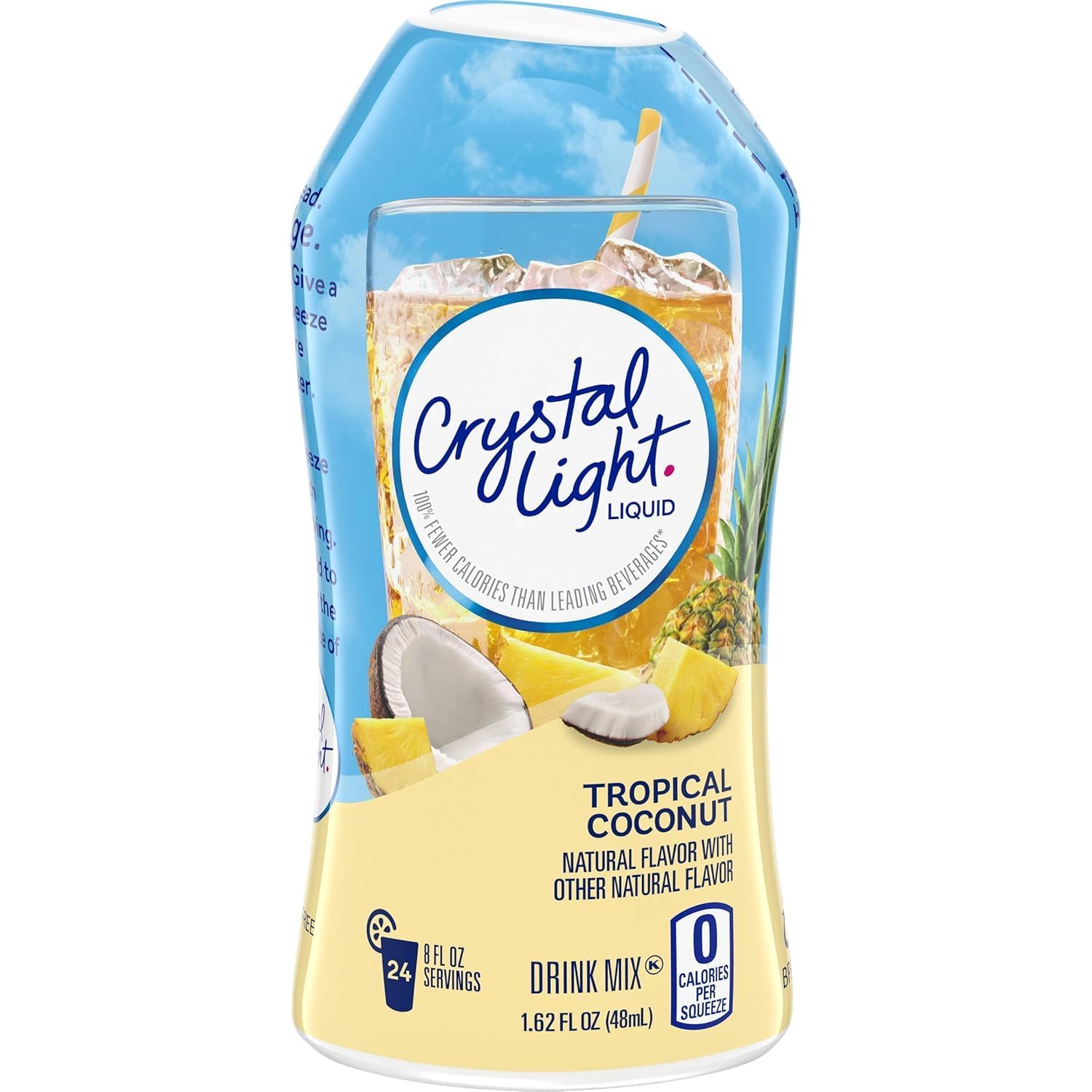 Crystal Light Liquid Energy Drink - Tropical Coconut Flavor, 1.62 fl oz (36 Pack) | Hydration Boost for Workouts, Travel & Daily Energy Support