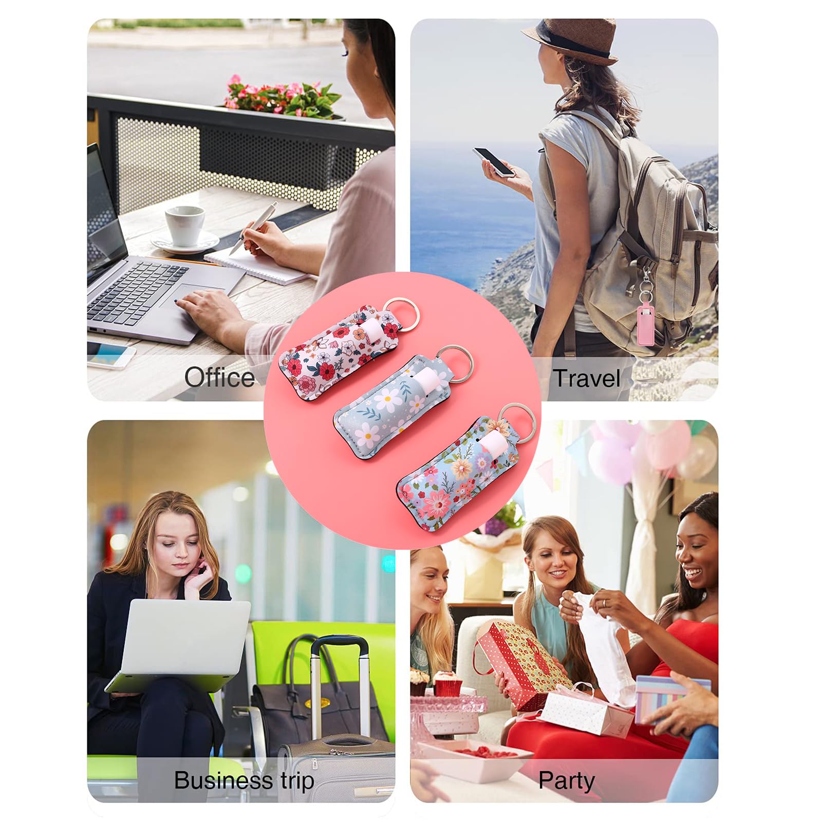 Cute Lip Balm Keychain Holder with Clip - COOKOOKY Chapstick Holder for Keys, Perfect for Travel, Gym, and Everyday Use