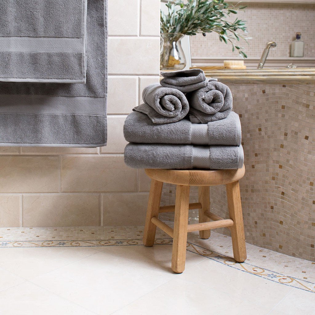 Soft Classic Grey Washcloth Set - 100% Cotton Bath Towels for Face & Body - Gentle Exfoliation & Spa Experience at Home