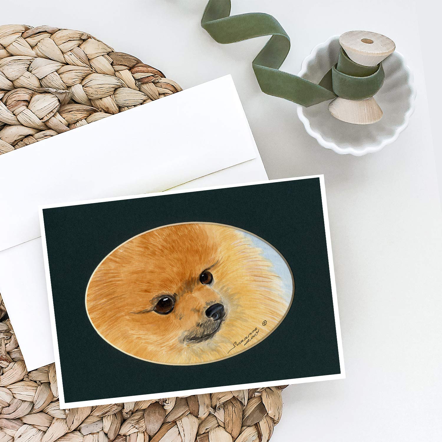 Pomeranian Greeting Cards & Envelopes Set - 8 Blank A7 Note Cards (5x7 Inches) for Birthdays, Thank You Notes & Special Occasions | Whimsical Dog Lover Stationery