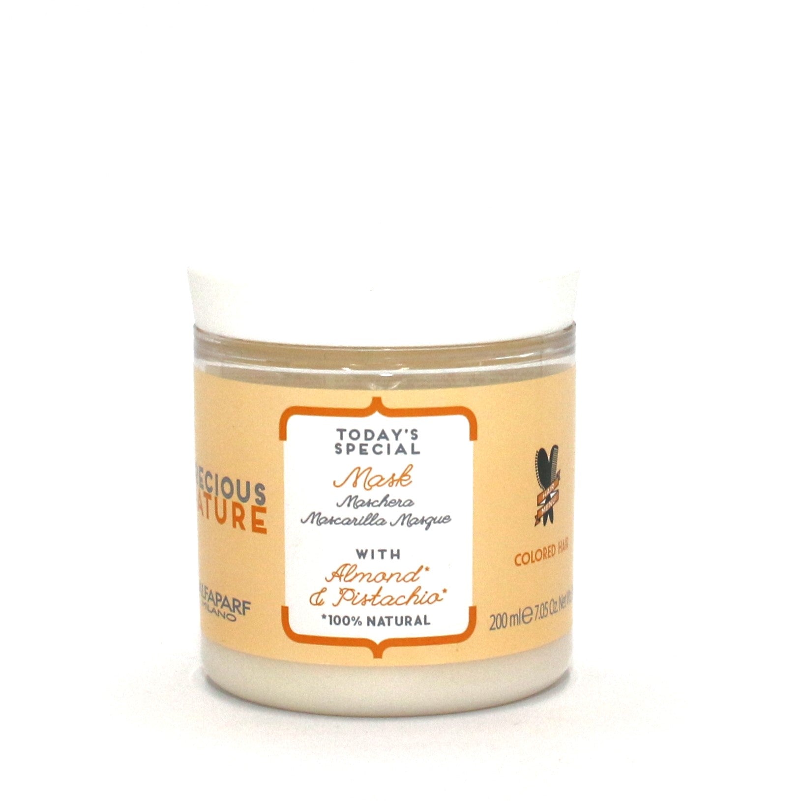 ALFAPARF Precious Nature Today's Special Hair Mask with Almond & Pistachio - 7.05 oz Deep Conditioning Treatment for Dry & Damaged Hair - Salon Quality Hair Care for Hydration & Repair at Home