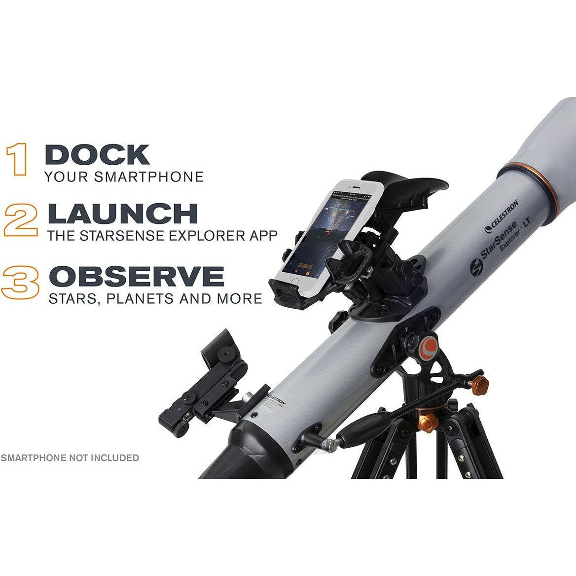 StarSense Explorer LT 80AZ Smartphone-Compatible Refractor Telescope with Lens Cleaning Kit - Stargazing, Astronomy Observation & Outdoor Exploration for Beginners & Hobbyists